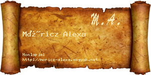 Móricz Alexa névjegykártya